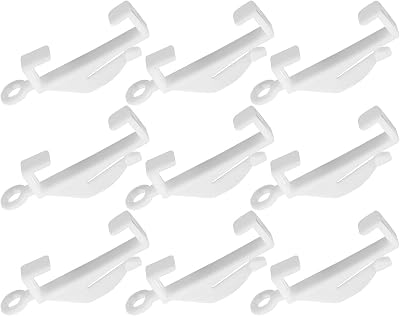 Fuyamp 50 Pcs White Plastic Curtain Hooks for Track Glider Sliders