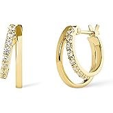 Ana Luisa Double Hoop Earrings for Women - 14K Gold Plated & Silver Rhodium Huggie Hoops - Hypoallergenic, Water-Resistant, Tarnish-Free, Small, Dainty & Trendy Two Hoop Earring Styles