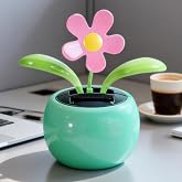 Solar Dancing Flowers Solar Powered Dancing Flowers for Window Sill Decor | Sunflower Cute Car Decor for Men Women Funny Swinging Flower Ornaments for Office Desk Car Home Decorations (Light Green)