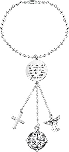 Amazon Com Lqri Guardian Angel Car Charm Guardian Angel Rearview