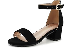 Hehainom Girls Heels Sandals Ankle Strap Dress Shoes Toddler Little Big Kid Flower Girl Wedding Party Pumps Shoes