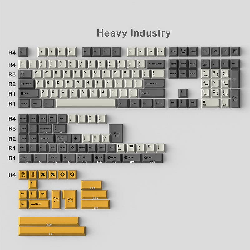 Sumgsn 173 Keys Doubleshot Wob Keycaps Cherry Profile 7u Spacebar Fit for 61/65/98/104/108 Cherry Mx Switches ISO ANSI Layout Mechanical Keyboard Keycap Set