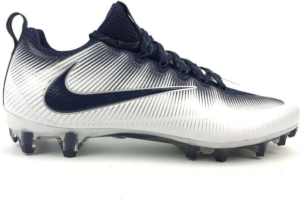 navy and white football cleats