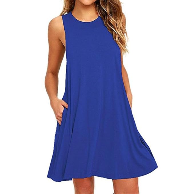 Cramberdy ?? Kleider Damen, Sommerkleid Partykleid Strandkleid Sexy Elegant Casual Kleider Frauen Blusekleid Ärmellos Damen S