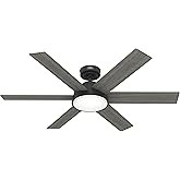 Hunter 52 inch Donatella Matte Black Ceiling Fan with LED Light Kit and Handheld Remote