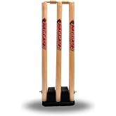 Jumbo Cricket Spring Return Stumps Wickets Metal Base Multi Surface Placement BY Naqqash Sports