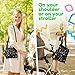 Toolik Baby Diaper Clutch with Waterproof Portable Changing Pad for Quick Change During Stroller Walks - Foldable, Detachable and Wipeable Mat Station with Shoulder Strap, Black with White Stars