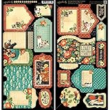 Graphic 45 Raining Cats and Dogs Cardstock Die-Cuts, Tags and Pockets
