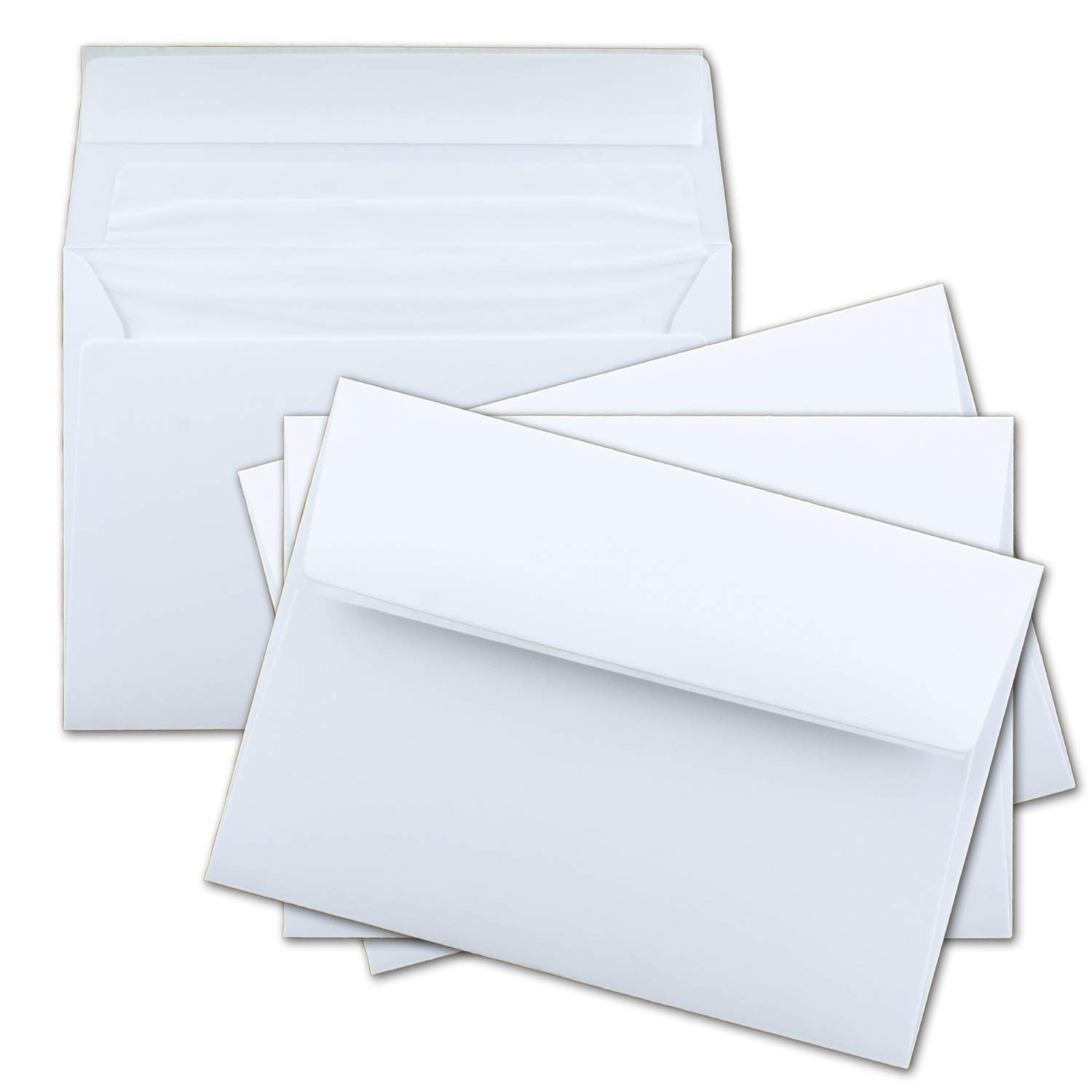 25x Letter Envelopes DIN C6 in White - Lined with White Silk Lining - 11.4 x 16.2 cm - Letter envelopes for Greeting Card - 100g / m²- Sticker Flaps
