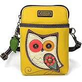 CHALA Bird Collection Cell Phone Crossbody Purse-Women PU Leather/Canvas Multicolor Handbag with Adjustable Strap