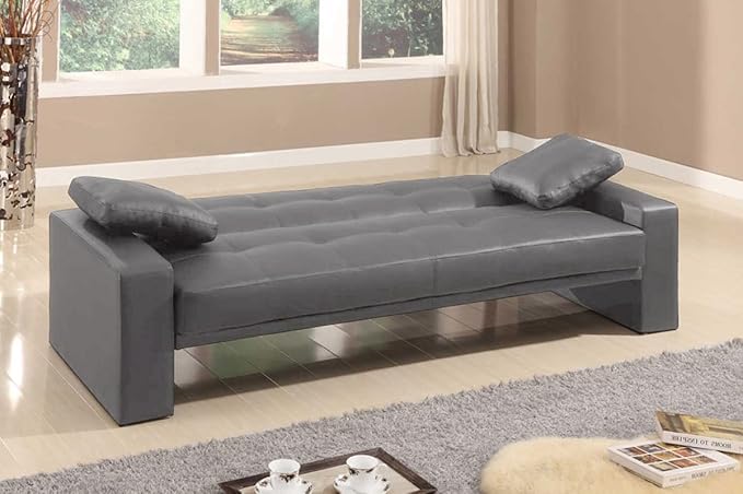 Canape Lit Convertible 3 Places Cuir Gris Malte Amazon Fr