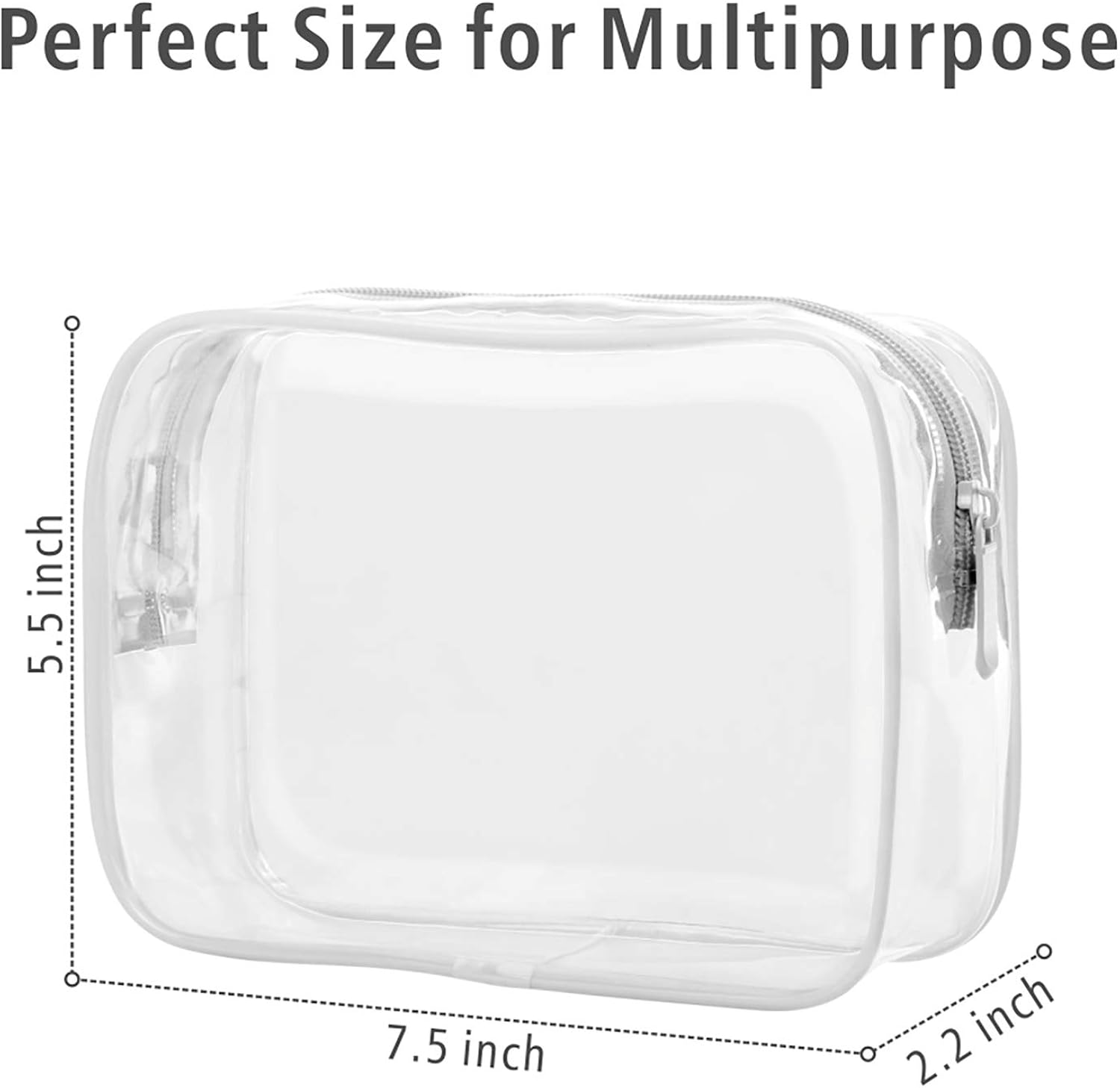 Clear Toiletry Bag, Packism 3 Pack TSA Approved Toiletry Bag Quart Size Bag, Travel Makeup Cosmetic Bag for Women Men, Carry on Airport Airline Compliant Bag, White: Clothing