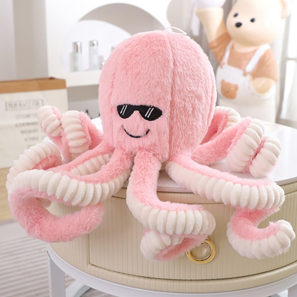 OUKEYI 16 Inch/40cm Octopus Plush Toys, Soft Octopus Stuffed Animals Gift Sea Stuffed Toys for Kids and Lovers Home Decor (Pink)