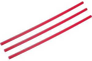 Rebower Plastic Round Rod POM Polyoxymethylene Rods Hard Bar,[for Engineering,Agriculture,Industry,DIY] - 2/5 Inch Dia 16 Inch Length/Red / 3 Pcs