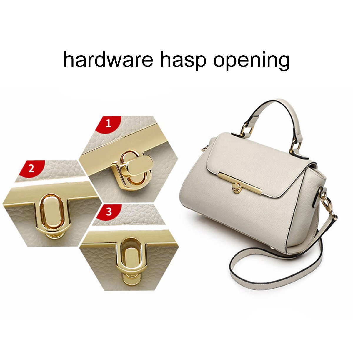 ZOOLER GLOBAL Genuine Leather Handbags for Women Crossbody Bags Large Purse Ladies Shoulder Bag Beige