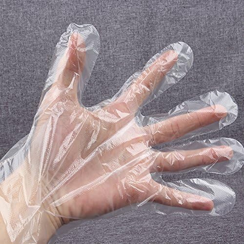 1000 PCS Disposable Gloves, Large, Clear, Plastic High Density Polyethylene Gloves Sterile Disposable Safety Gloves for Cooking,Cleaning,Food Handling
