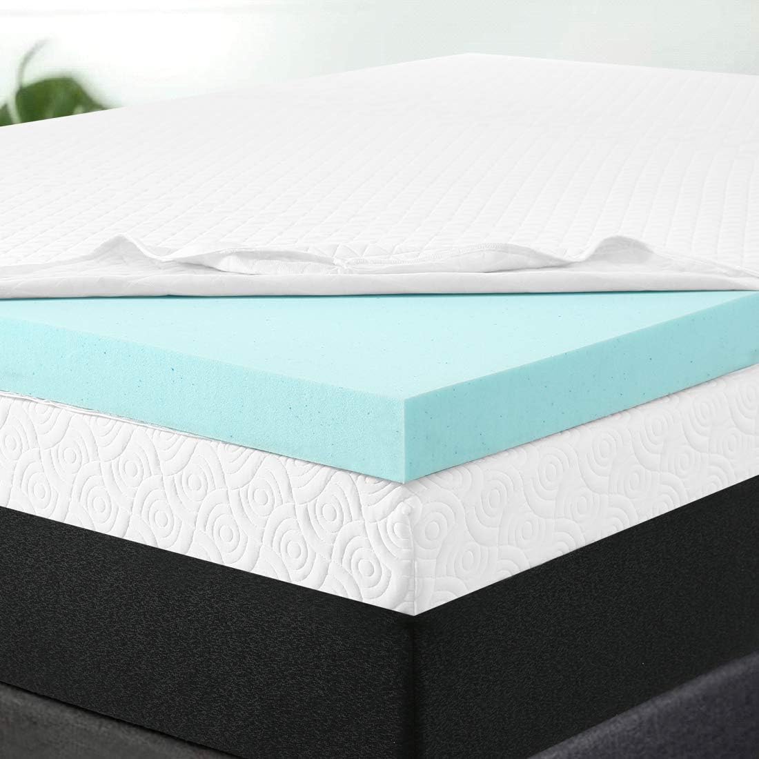 Abakan Luxury 3-Inch Memory Foam Mattress Topper Full Size Bed Topper with Bamboo Viscose Cover, Pressure Relieving, Zipper Closure, Removable and Washable & EMONIA: Kitchen & Dining