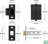 EAI Oliena Black Door Handles Latch Set 6 Pairs 64mm Hinges 54mm Rose view 3