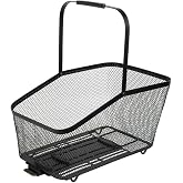 Topeak Urban Metal Mesh Rear Basket (Black) &ndash; 24L Large-Capacity Bike Basket with Multi-Mount Panel Design, QuickTrack 2.0 / MIK/Racktime Rack Compatibility