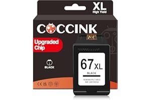 COCCINK 67XL Black Ink Cartridge for HP 67 XL Deskjet 2800e 2827e 2842e 2852e 2855 2700 2700e 2710e 2720e 4200e 4210e 4220e 4
