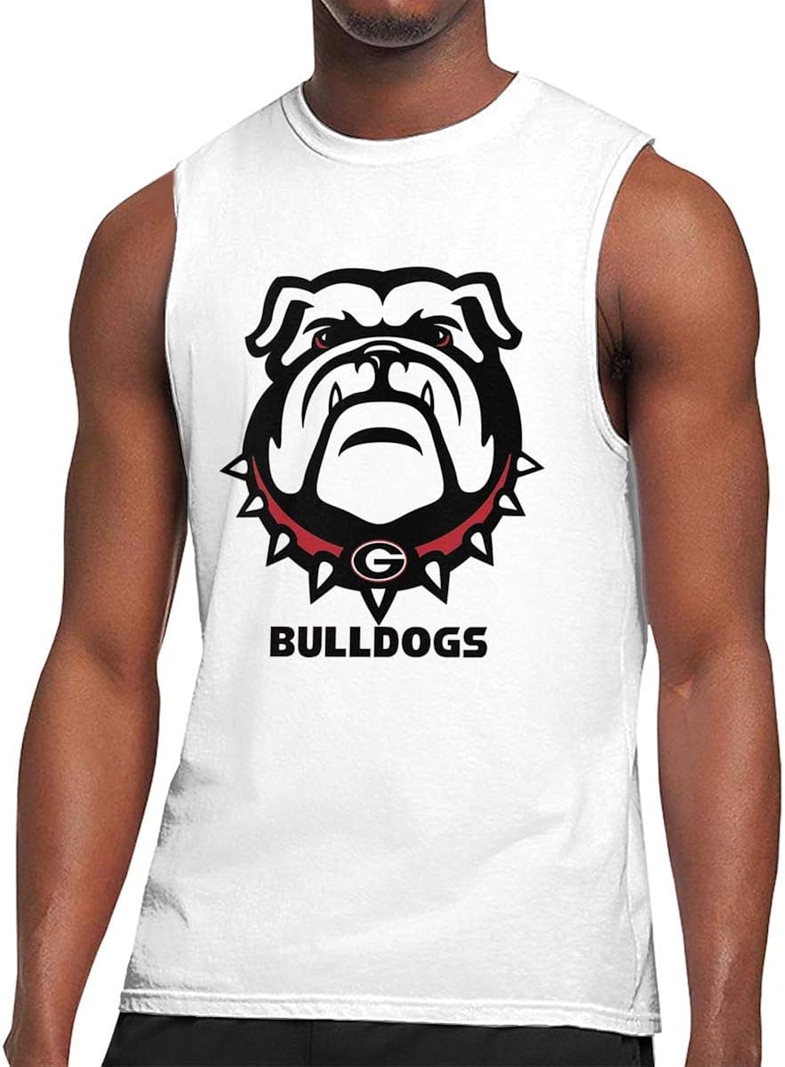 Hollyang Mens Sleeveless T-Shirts Georgia Bulldogs Gym Tank Tops XXL White at Amazon Menâs 