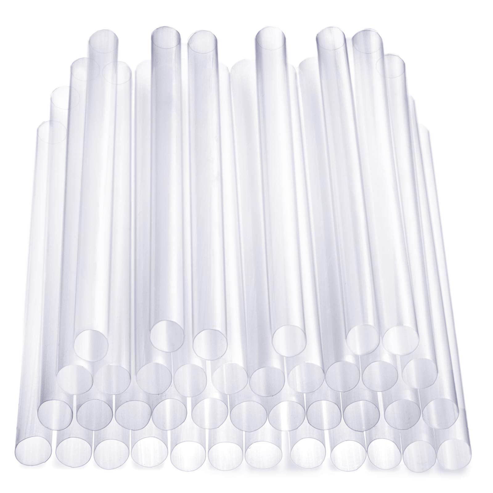 Photo 1 of Comfy Package Jumbo Smoothie Straws - 100 Pack, Clear Plastic Boba & Milkshake Straws