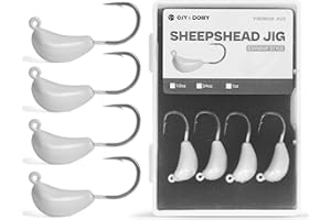 OJYDOIIIY Sheepshead Jigs, Standup Style Jigheads with 4~10PCs, 3X Strengthened Hook Equipped with 1/2 3/4 1oz for Saltwater Fishing