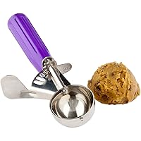 Restaurantware Met Lux 0.86 Ounce Portion Scoop, 1 Durable Cookie Scoop - #40, With Orchid Handle, Stainless Steel Disher, Fo