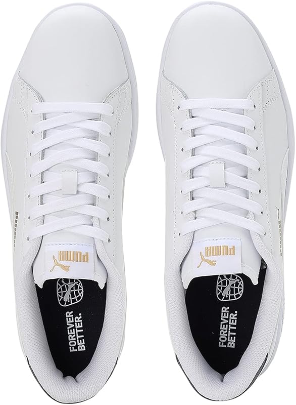 Puma smash v2 l, calçados esportivos adultos unissex, puma white-puma white-peacoat-puma team gold, 40 eu — foto 7 de 7