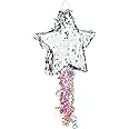 Sparkle and Bash Pull String Star Pinata for Twinkle Twinkle Little Star Gender Reveal Decorations, Birthday Decoration, and Birthday Party Supplies (Silver, 13x13x3 In Pull String Pinata)