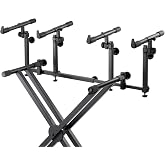 On-Stage KSA8500 Deluxe Keyboard Tier (Multi-Level Keyboard Support for Stacking Digital Pianos, MIDI Controllers, Synthesizers&amp;Organs, Up to 66LBs, Adjustable Arm, Fits X-Style Stands, Black)