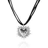 GYRMMUE Gothic Thorns Heart Necklace for Women,Vintage Black Velvet Choker Punk Style Necklaces Y2k Aesthetic Necklace Halloween Victoria Mystic Vampire Jewelry Accessories