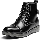 Bruno Marc Men's Motorcycle Combat Boots Lace-Up Casual Dress Biker Boot