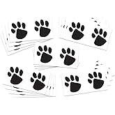 Paw Print Temporary Tattoos / 20 Double Paw Prints/Great for School & Team Spirit/Skin Safe/Removable (Black)
