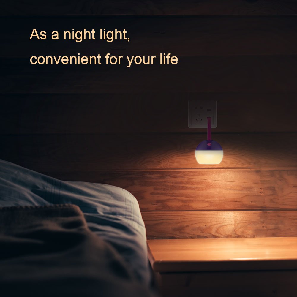 Portable Rechargeable Camping Lantern 4 Lighting Modes with IP67 Waterproof 100 Lumens LED Hanging Night Light for Backpacking - Hiking - Home - College