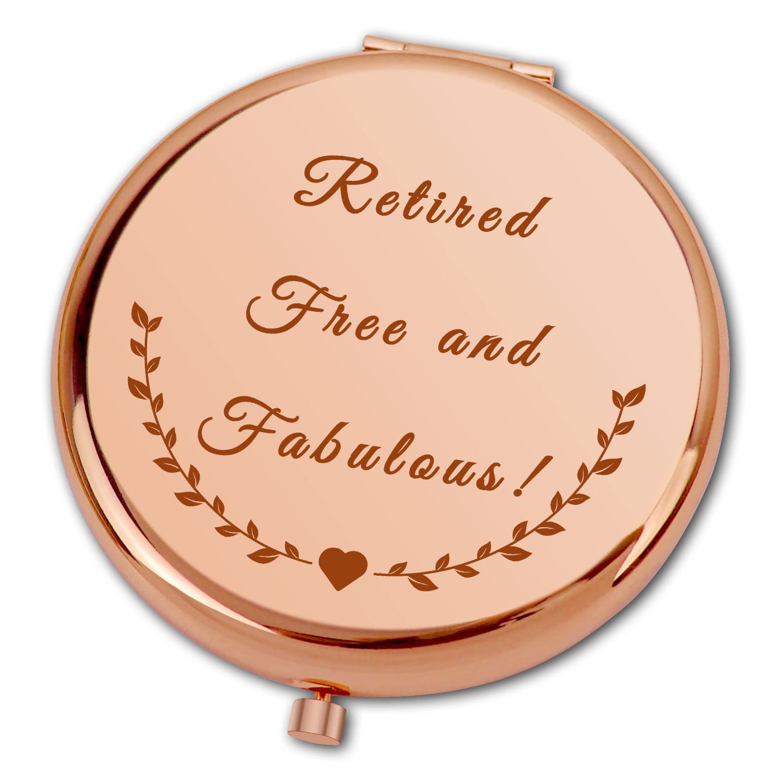 Ximalun Retirement Gifts for Women Retired Free and Fabulous Compact Makeup Mirror for Colleagues Boss Leaving Farewell Goodbye Retirement Gifts for Friends Sister Mum Grandma Auntie