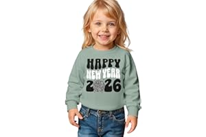 AFUKUIA Happy New Year 2026 Sweatshirt for Baby Girl Boy New Year Eve Pullover Shirt Toddler Crewneck Long Sleeve Outfit