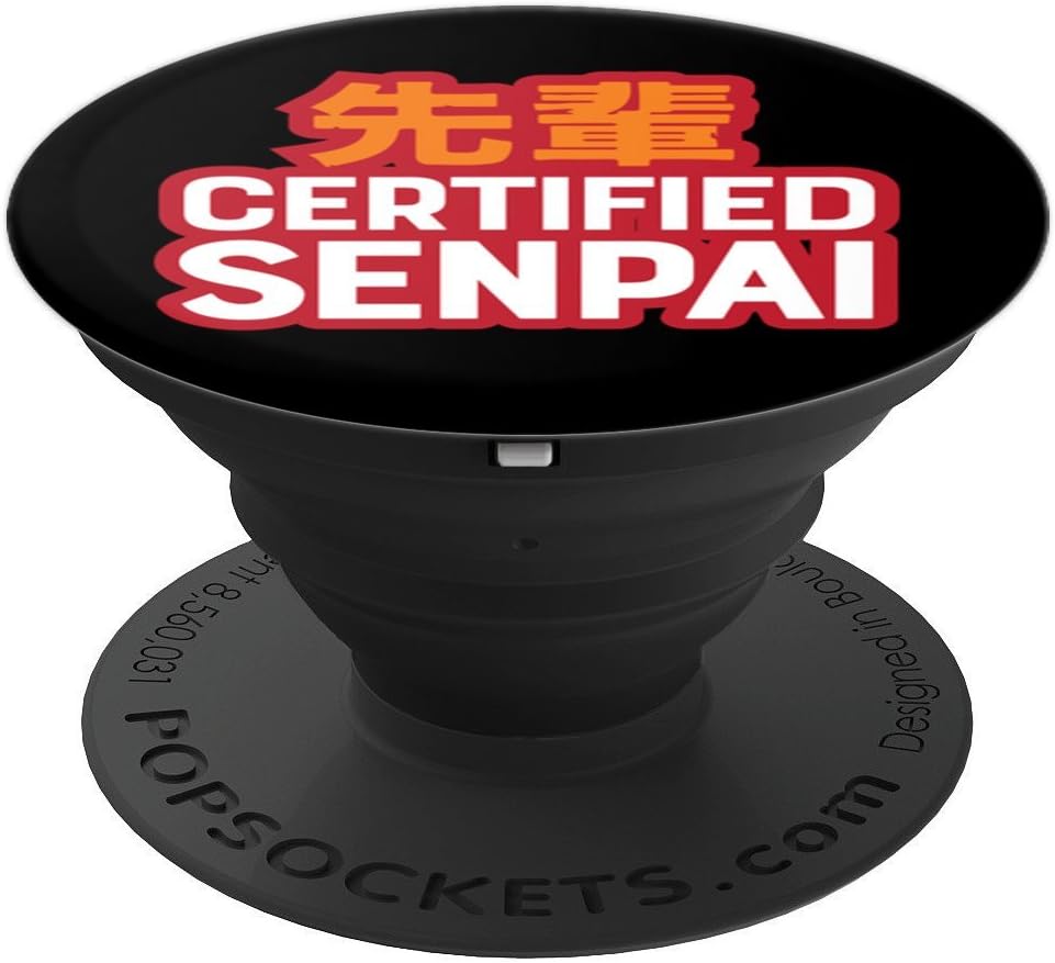 Certified Senpai Japanese Anime PopSockets Grip and Stand for Phones and Tablets