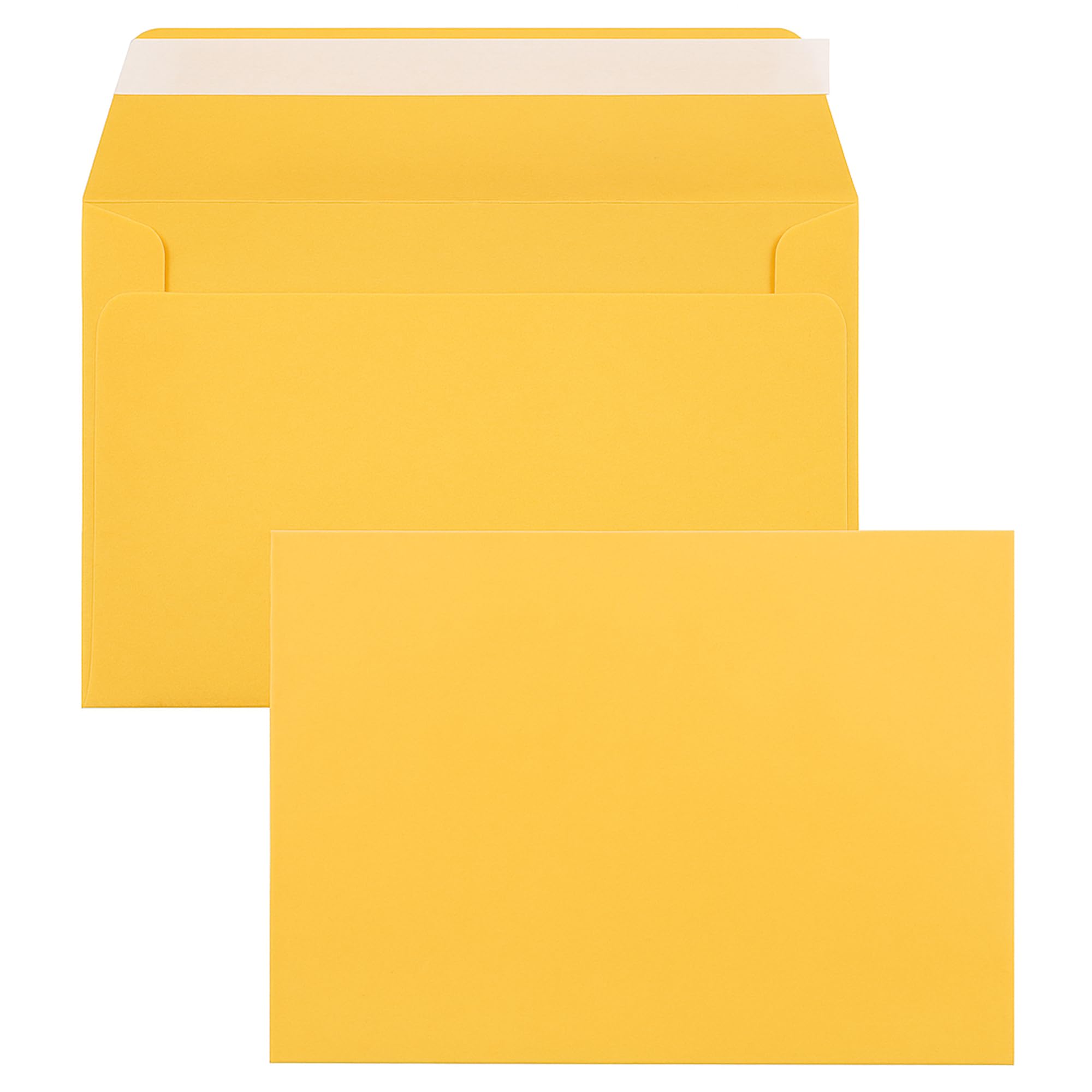 100 Elco Envelopes, Yellow, Golden Yellow, C6 = 162 x 114 mm, with Peel-Off Strips, 100 g/m², Warm Yellow