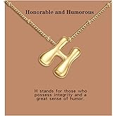 VOJO Bubble Letter Necklace for Women Initial Trendy Pendant Necklaces Jewelry,14k Gold Plated Balloon Chunky Letters Charm for Women