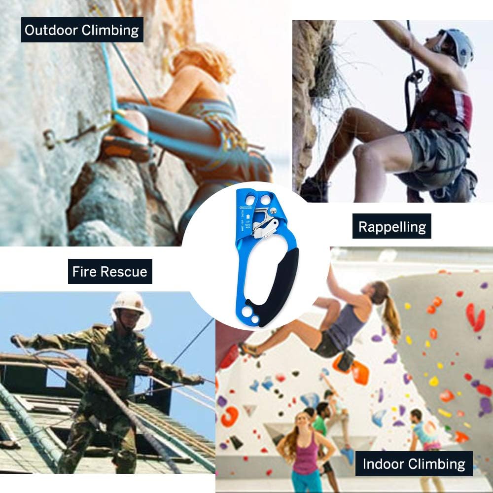 NewDoar Right Hand Ascender Rock Climbing Tree Arborist Rappelling Gear Equipment CE Certified Rope Clamp for 8~12MM Rope(Right Hand) : Sports & Outdoors