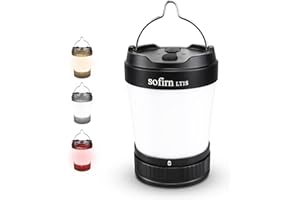 Sofirn LT1S LED Camping Lantern, Rechargeable Lantern with Dimmable 2700K - 6500K Light, red Light, 500 Hours Battery Life for Power Outages, Hiking, Camping, Emergency