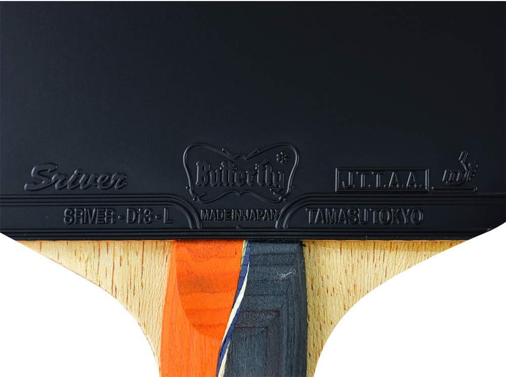 Butterfly Nakama S-1 Table Tennis Racket – Professional ITTF Approved Ping Pong Paddle – Sriver Rubber – Carbon Ping Pong Paddle – 2 Ping Pong Balls Included : Sports & Outdoors