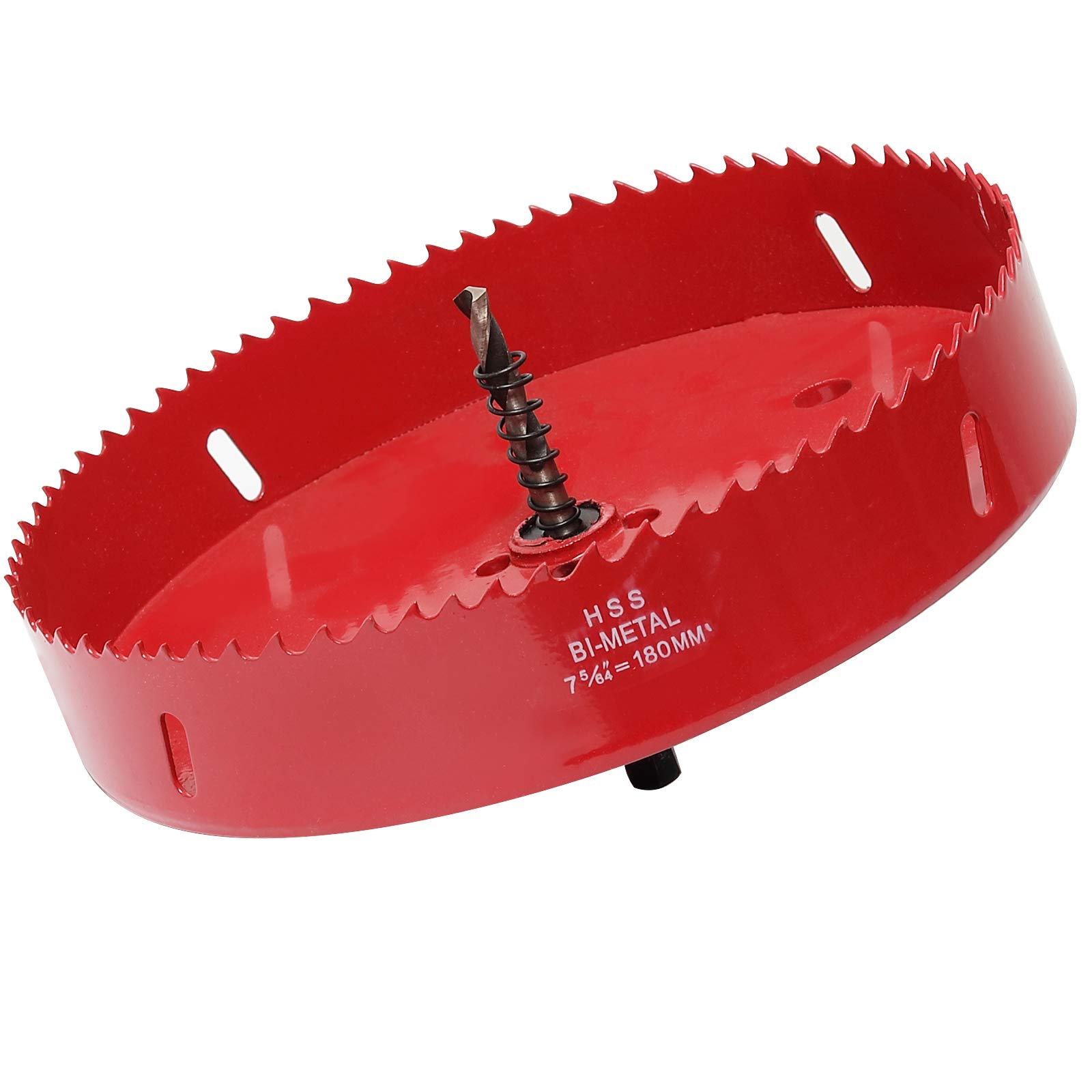 Hole Saw 180 mm, 30 mm Bi-Metal Cutting Depth HSS M 42 Hole Cutter for Cutting Wood, Plastic, Drywall, Plasterboard and Soft Metal Sheet