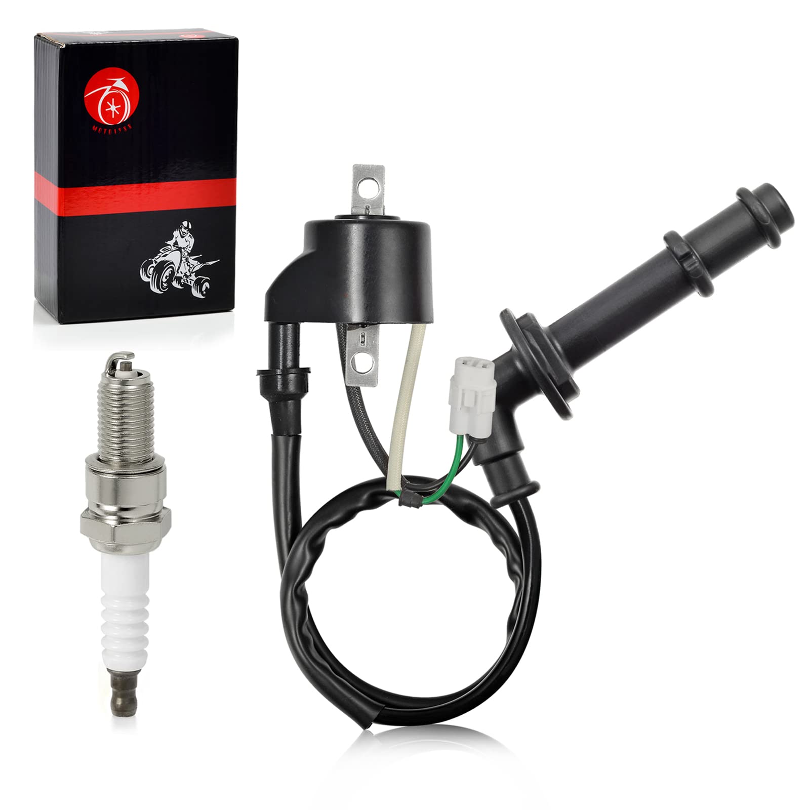 Photo 1 of Ignition Coil Pack & Spark Plug Cap Compatible with Suzuki Quadracer 450 LTR450 2006-2009 RMZ 450 RM-Z450 L0/L1/K8/K9 2005-2012 33410-45G00 33510-35G00 33410-35G10 33510-28H00