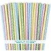Outside the Box Papers Pastel Chevron Paper Straws - Easter Straws - 100 Pack Pink, Light Blue, Yellow, Green