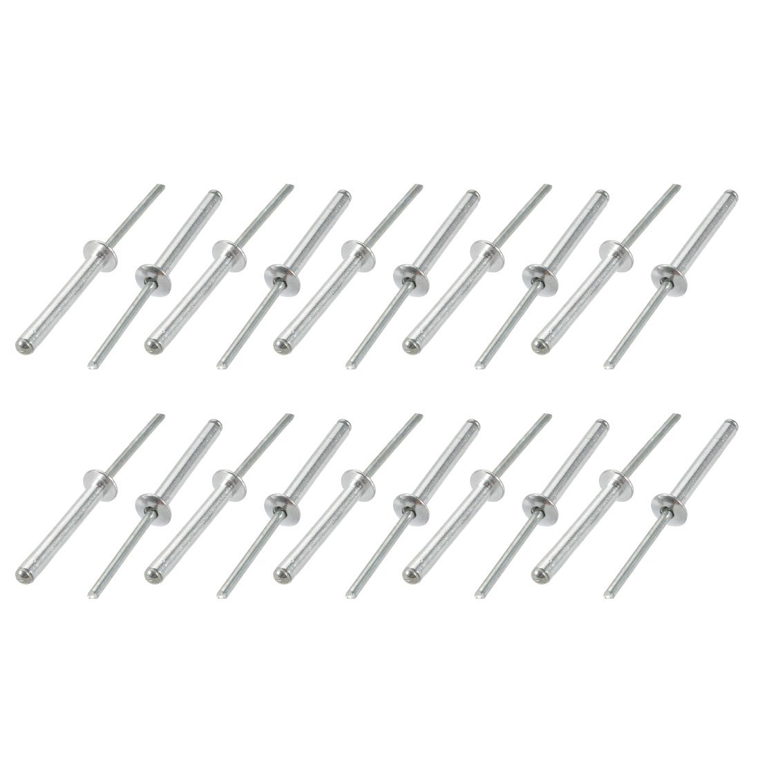 Sourcingmap 20 Pcs 4mm x 30mm Aluminum/Steel Open End Blind Rivets
