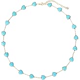 LOLAR RAY Turquoise Jewelry for Women - 14K Gold Plated Turquoise Necklace for Women Colorful Beaded Necklaces Summer Beach Boho Choker Bead Gift