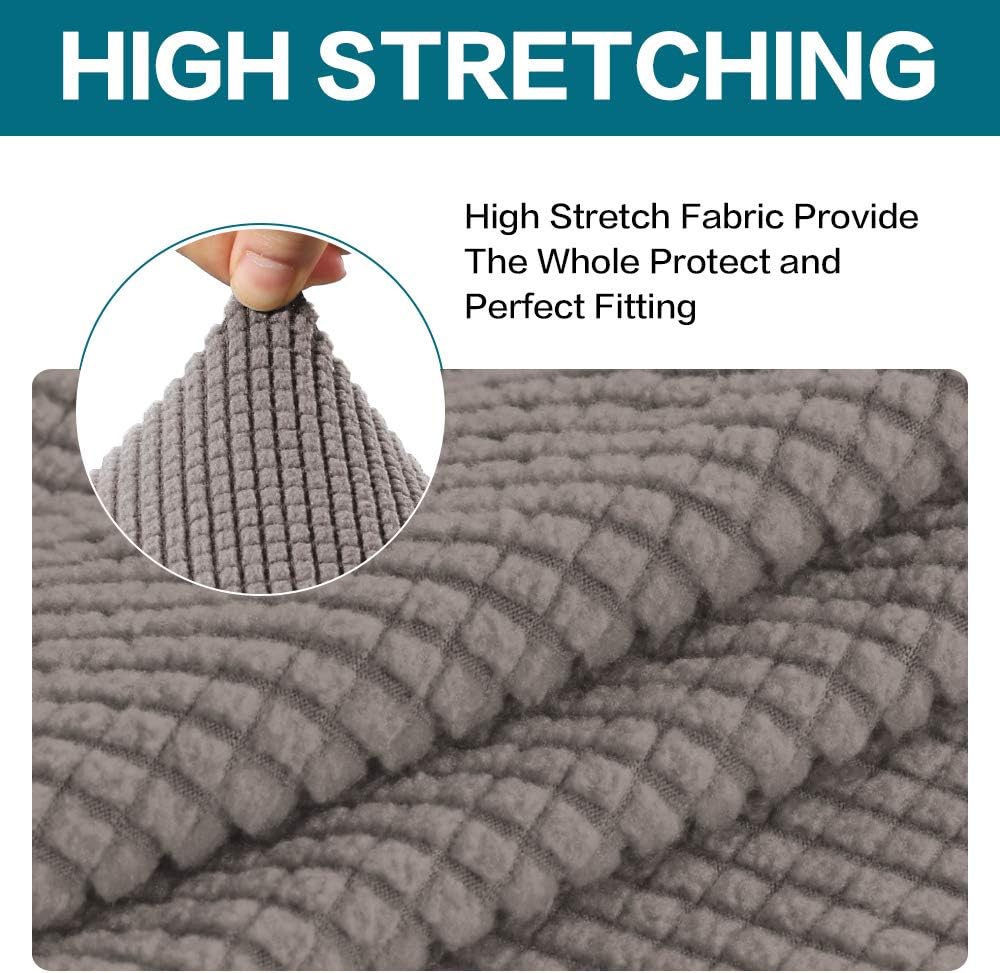 Turquoize 2 Piece Stretch Sofa Covers Chair Cover Couch Covers Slipcovers Including Base Cover and Individual Seat Cushion Covers, Thick Jacquard Customized Fitting (Small, Taupe): Kitchen & Dining