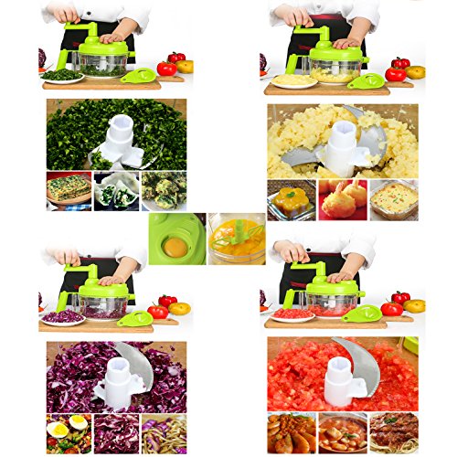TENTA TENTA KITCHEN Tenta Kitchen 3.2-Cup/800ml Hand Crank Food Processor/Manual Food Chopper/Meat Grinder/Vegetable Dicer And Mincer/Fruit Blender With Egg Separator